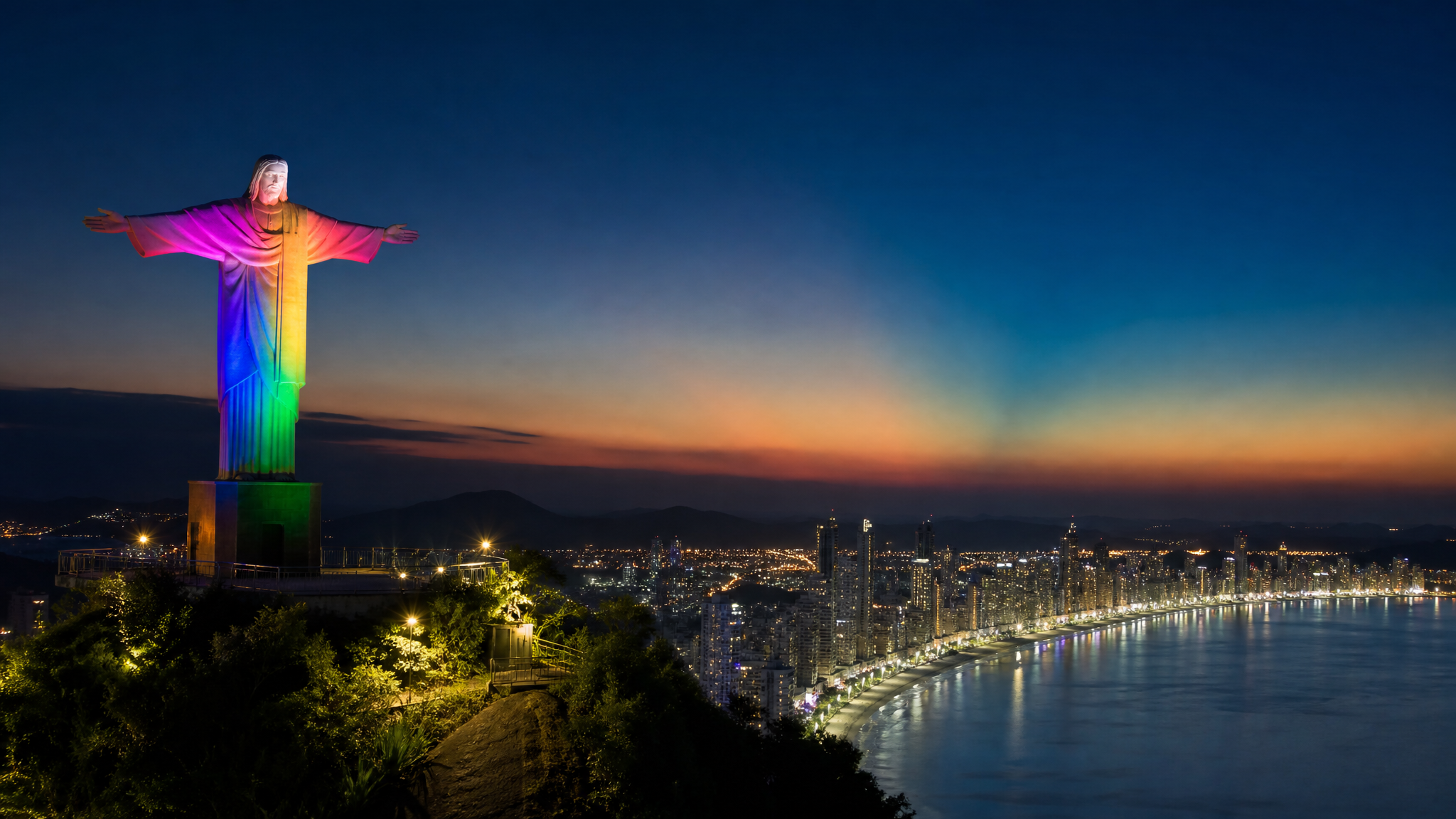 Capa ilustrativa da música Cristo Luz, Sete Cores Sobre a Cidade