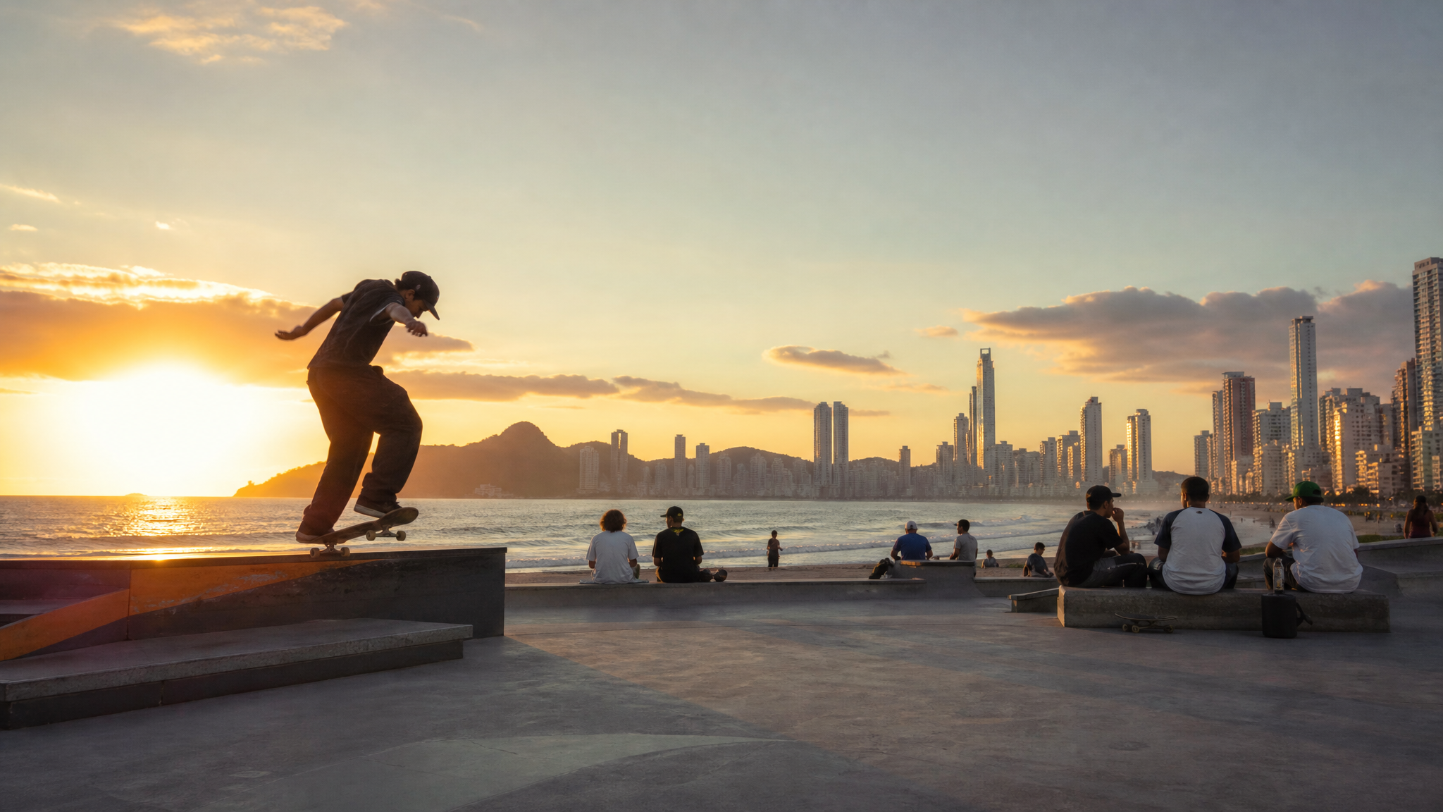 Capa ilustrativa da música Skate no Concreto, Mar ao Fundo