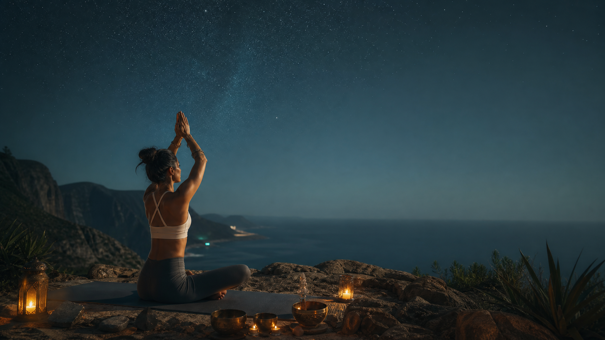 Capa ilustrativa da música Yoga sob as Estrelas
