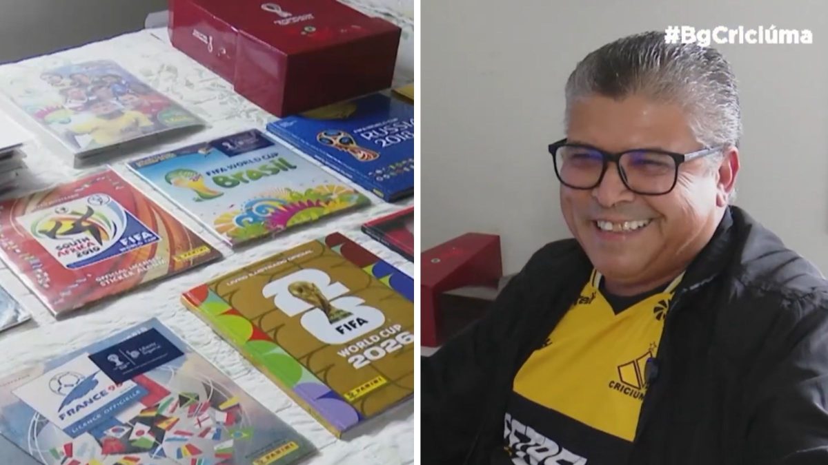 Colecionador de SC reúne cerca de 120 álbuns de figurinhas há mais de 50 anos e não pensa em parar